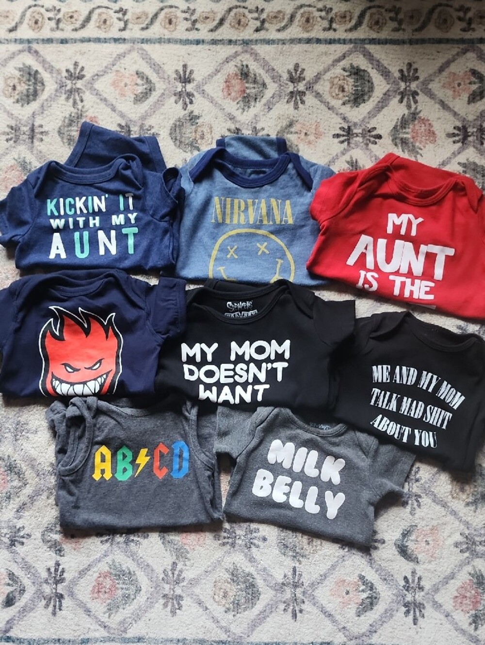Spencer Baby, Spitfire And More Baby Onsies Bundle Lot 8pc 6 to 18 months